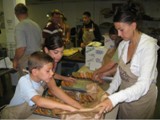 Denver Family Shelter - Marie, Kasie and Treyton Gilfert helping prepare food for homeless families